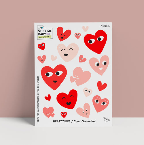 Klebe mich Baby Stickerbogen: Grenadine Heart