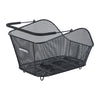 Panier arrière vélo Basil Icon M – MIK – le panier Icon M noir en acier maille fine, plaque MIK premontee