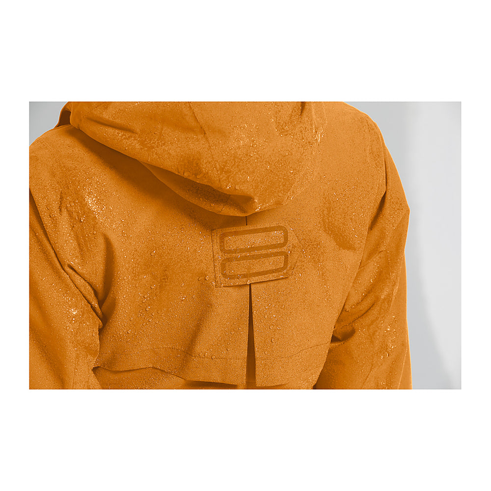 Veste de pluie vélo Basil Mosse Parka femme – Ocre S – le detail de la capuche et du tissu