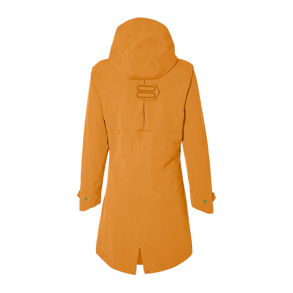 Veste de pluie vélo Basil Mosse Parka femme – Ocre S – la parka vue de dos