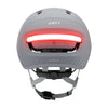 Casque connecté Unit 1 NEON Mips, coloris Mineral Gray, vue arrière, feu allumé