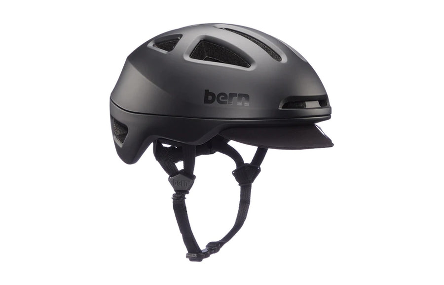 Casque velo Bern Major noir mat de trois quarts