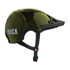 Casque vélo NACA Carbone Candy jaune, vue de profil avec visière