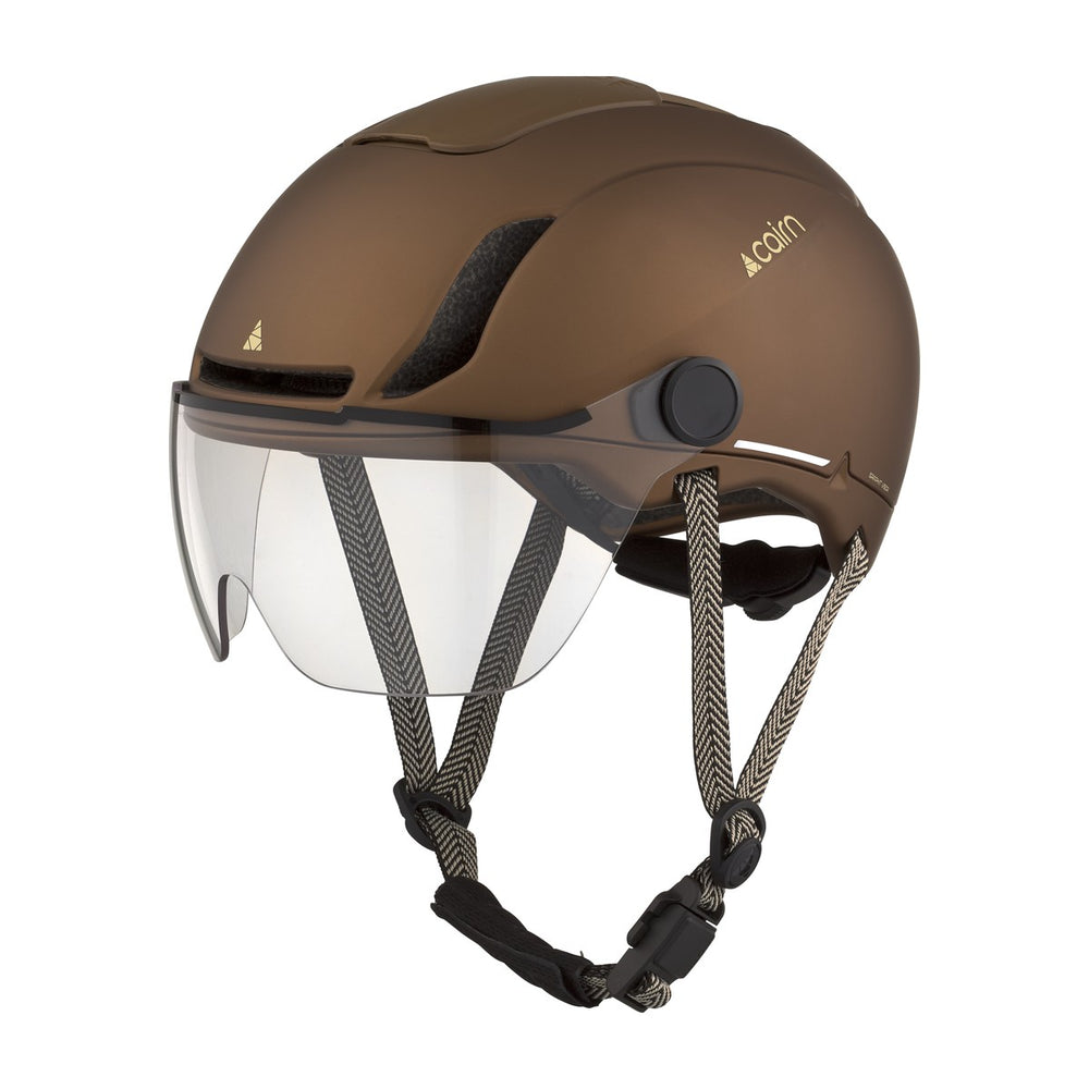 Casque vélo urbain Cairn Graphit Visor Pro Mat Metallic Chocolate