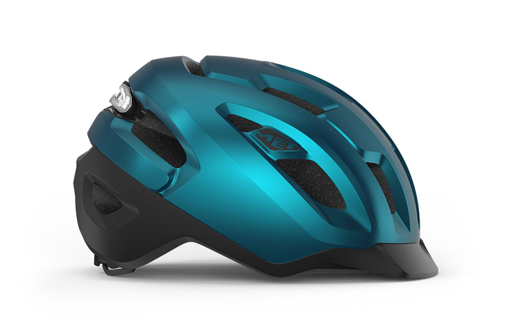 Casque vélo urbain MET - Urbex Mips coloris Octane Bleu Métalisé vue -side