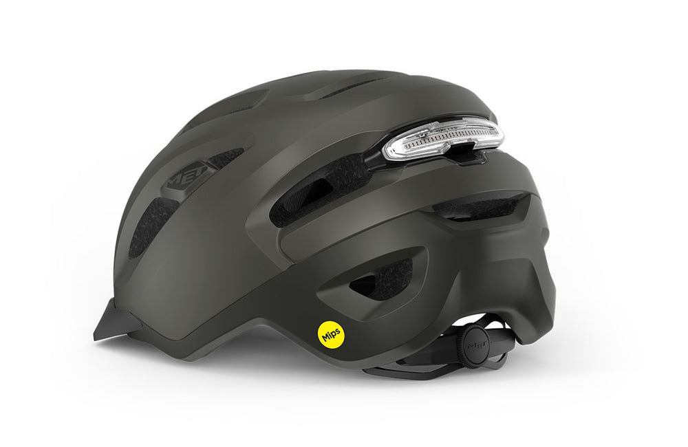 Casque vélo urbain MET - Urbex Mips coloris Titane Métalisé vue -back