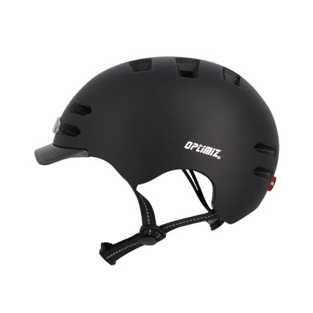 Casque vélo urbain Optimiz O374 à éclairage avant et arrière - Noir Mat