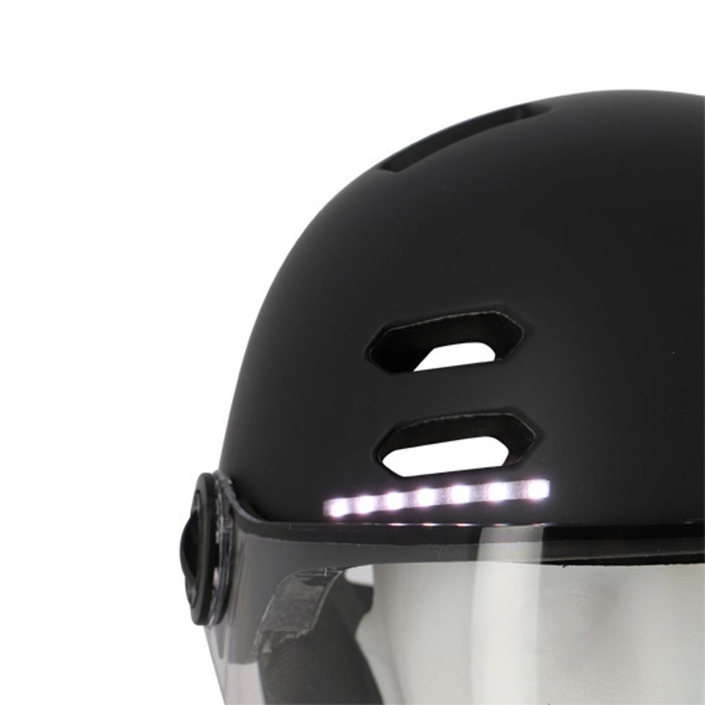 Casque vélo urbain Optimiz O394 à clignotants - Noir Mat