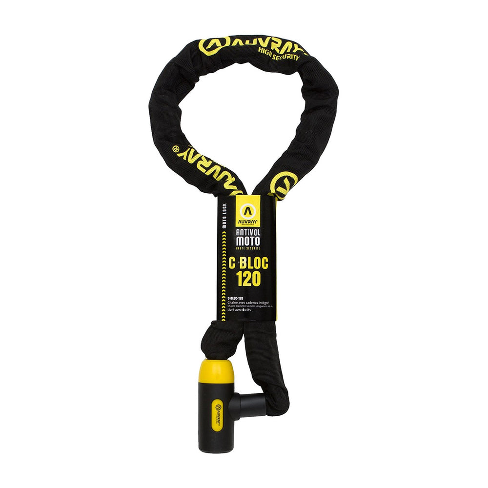 Chaîne antivol Auvray C-Bloc 120 cm Ø 10 mm à cadenas intégré - photo 2