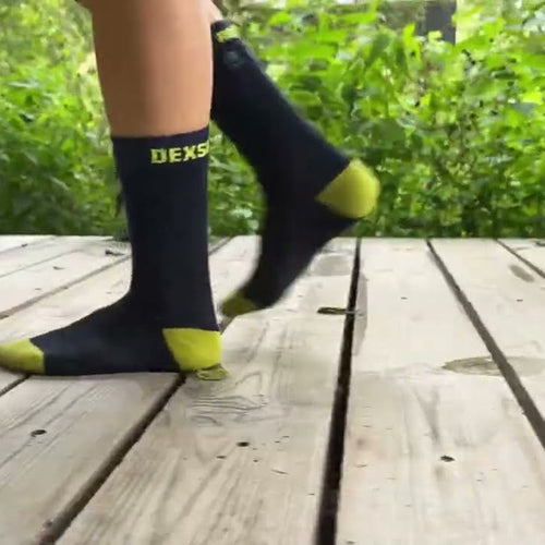 Chaussettes imperméables DexShell Ultra Thin Crew portées