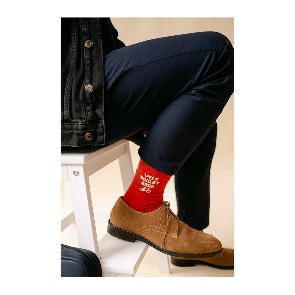 Chaussettes vélo Suzon & Suzette - Colette – Vélo Boulot Dodo · 42-46 – portée en situation