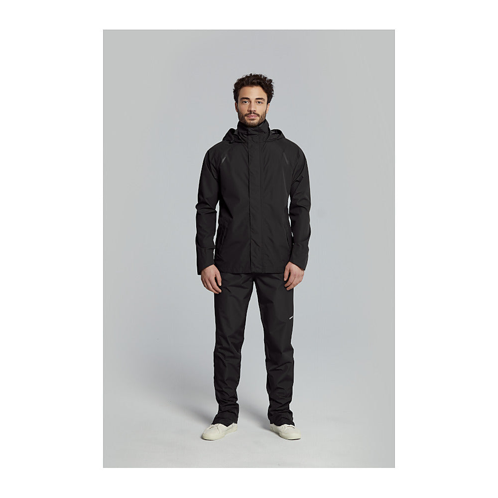 Ensemble de pluie vélo Basil Hoga - veste et pantalon coloris Noir - zip de 40 cm sur la jambe