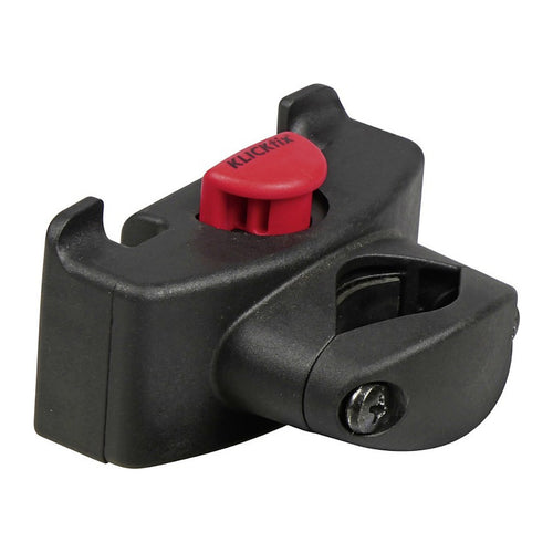 Fixation KlickFix Caddy pour tube vertical – Ø 22-36 mm – la fixation vue de trois quarts