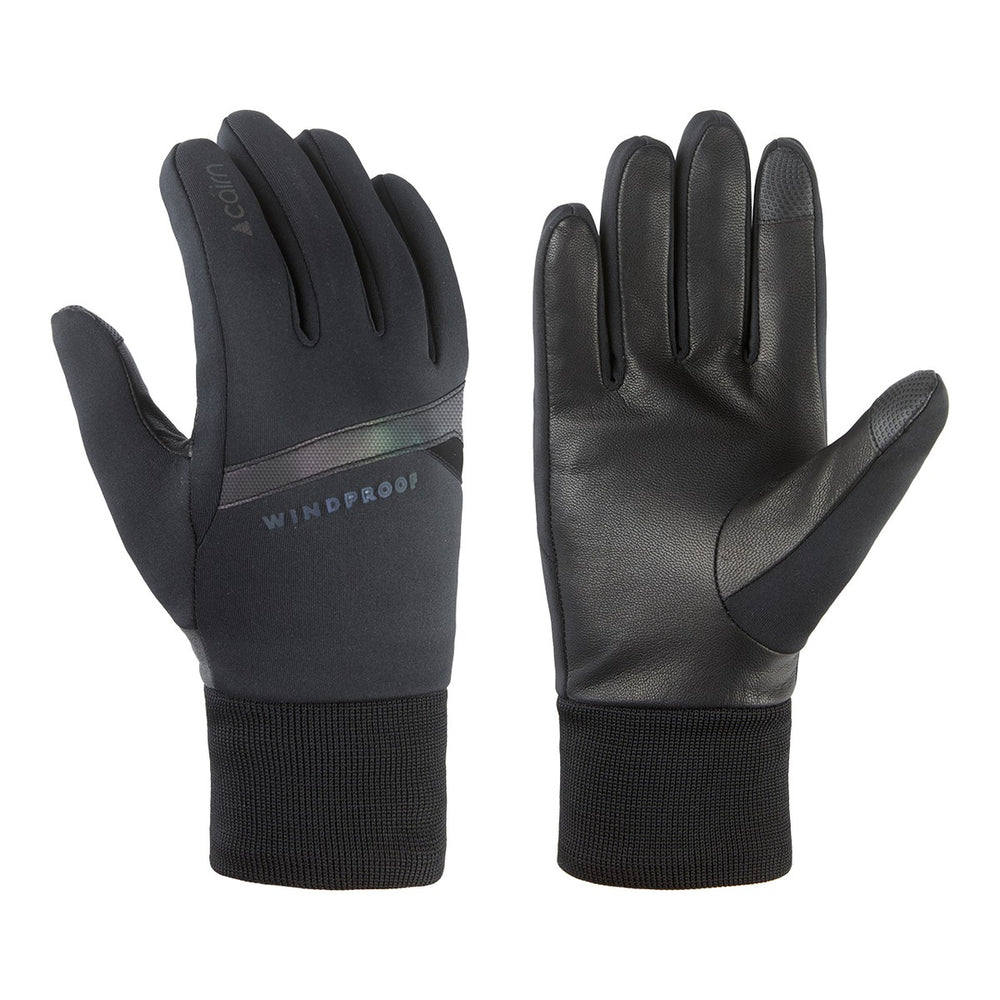 Gants vélo tactiles cuir Cairn Okaro Touch Black paire dessus et paume