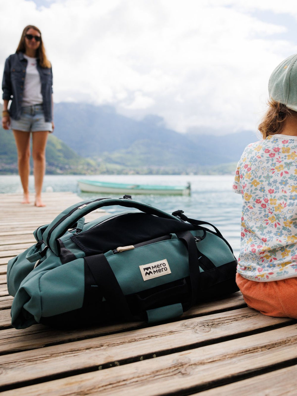 Sac de voyage Mero Mero Mini Smögen Silver Pine / Cream en voyage