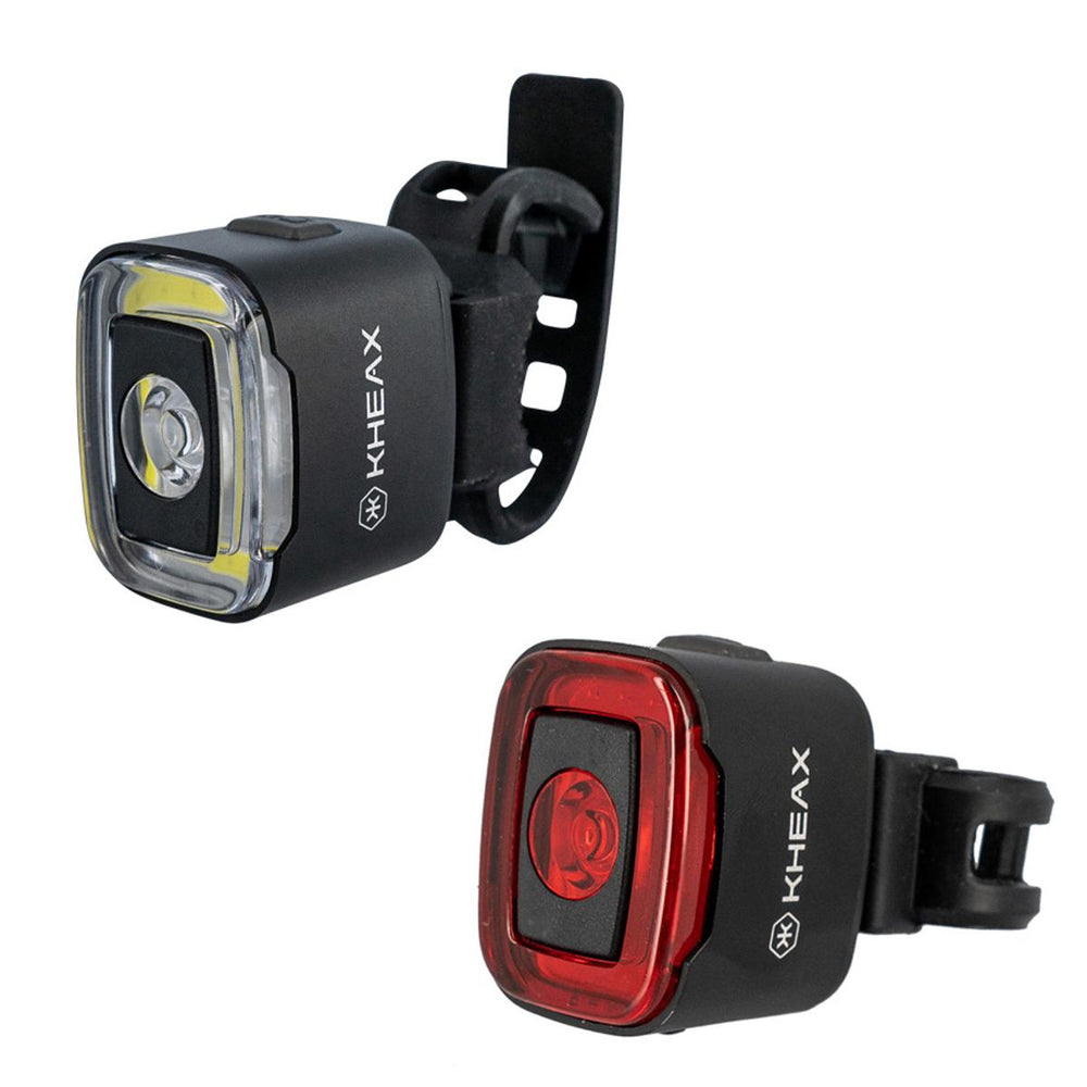 Pack éclairage vélo avant et arrière KHEAX Nekkar 200 / 50