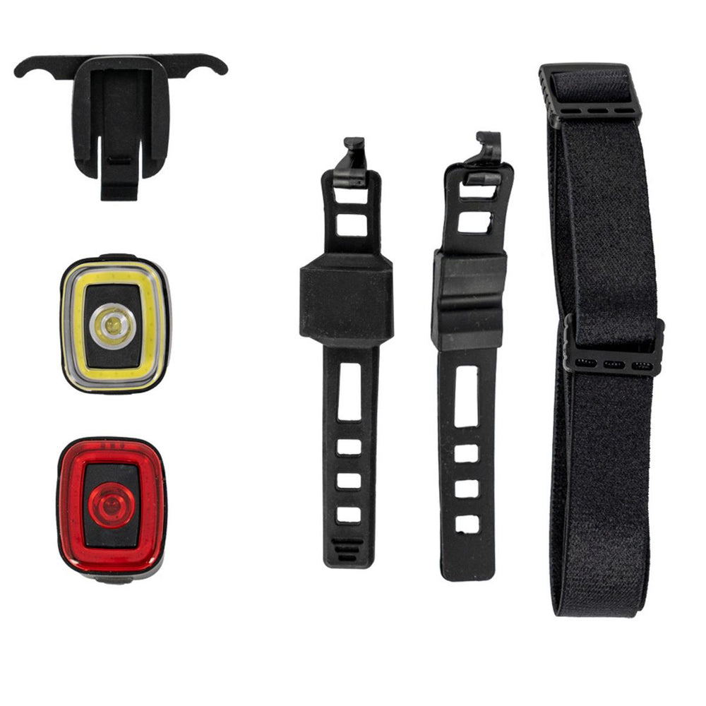 Pack éclairage vélo avant et arrière KHEAX Nekkar 200 / 50