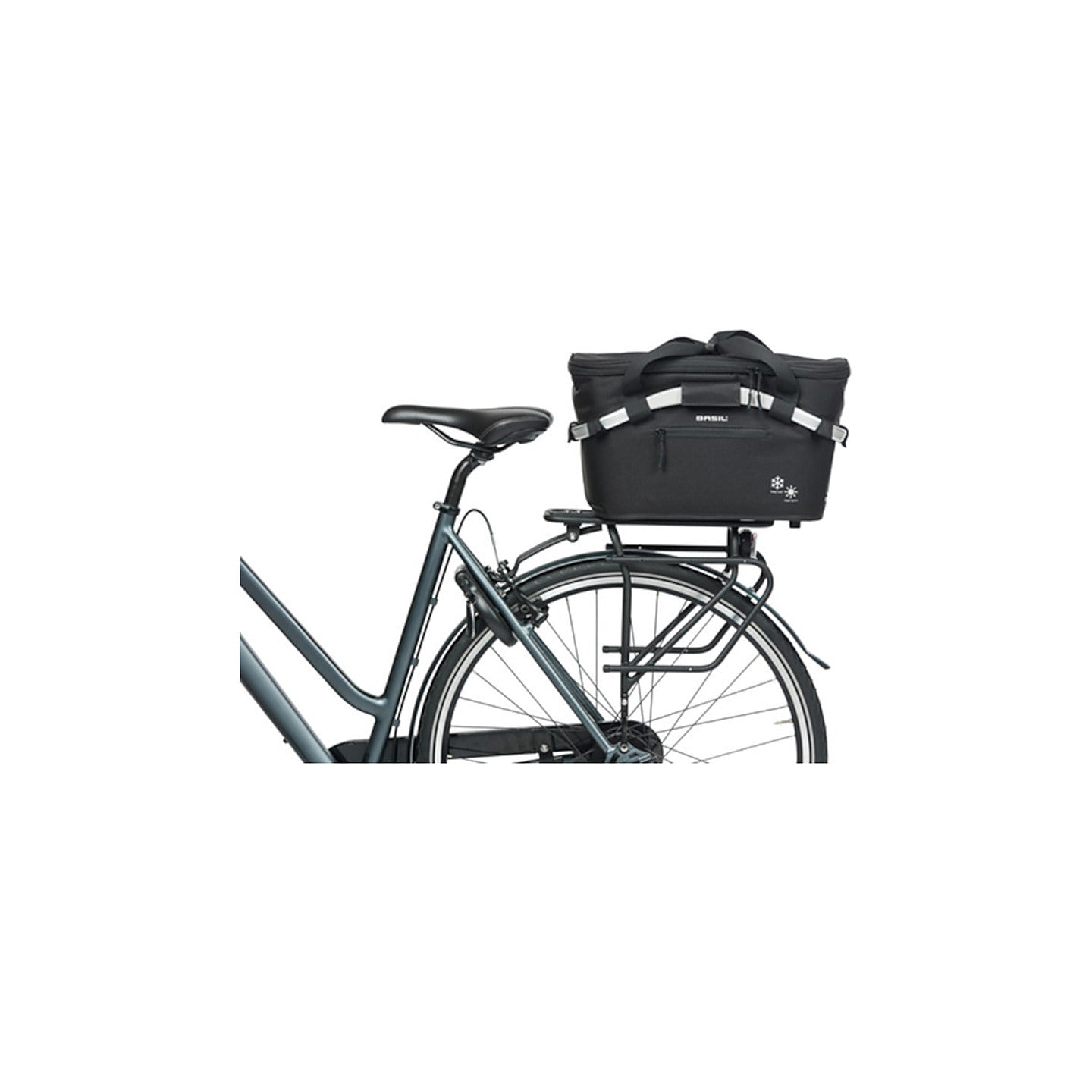 Panier isotherme Basil Classic Carry All monte sur un velo