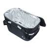 Panier arrière isotherme vélo Basil Classic Carry All MIK 18 L coloris Noir – doublure isotherme, couvercle ouvert
