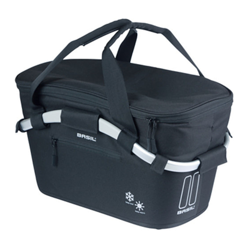 Panier arrière isotherme vélo Basil Classic Carry All MIK 18 L coloris Noir – vue trois quarts