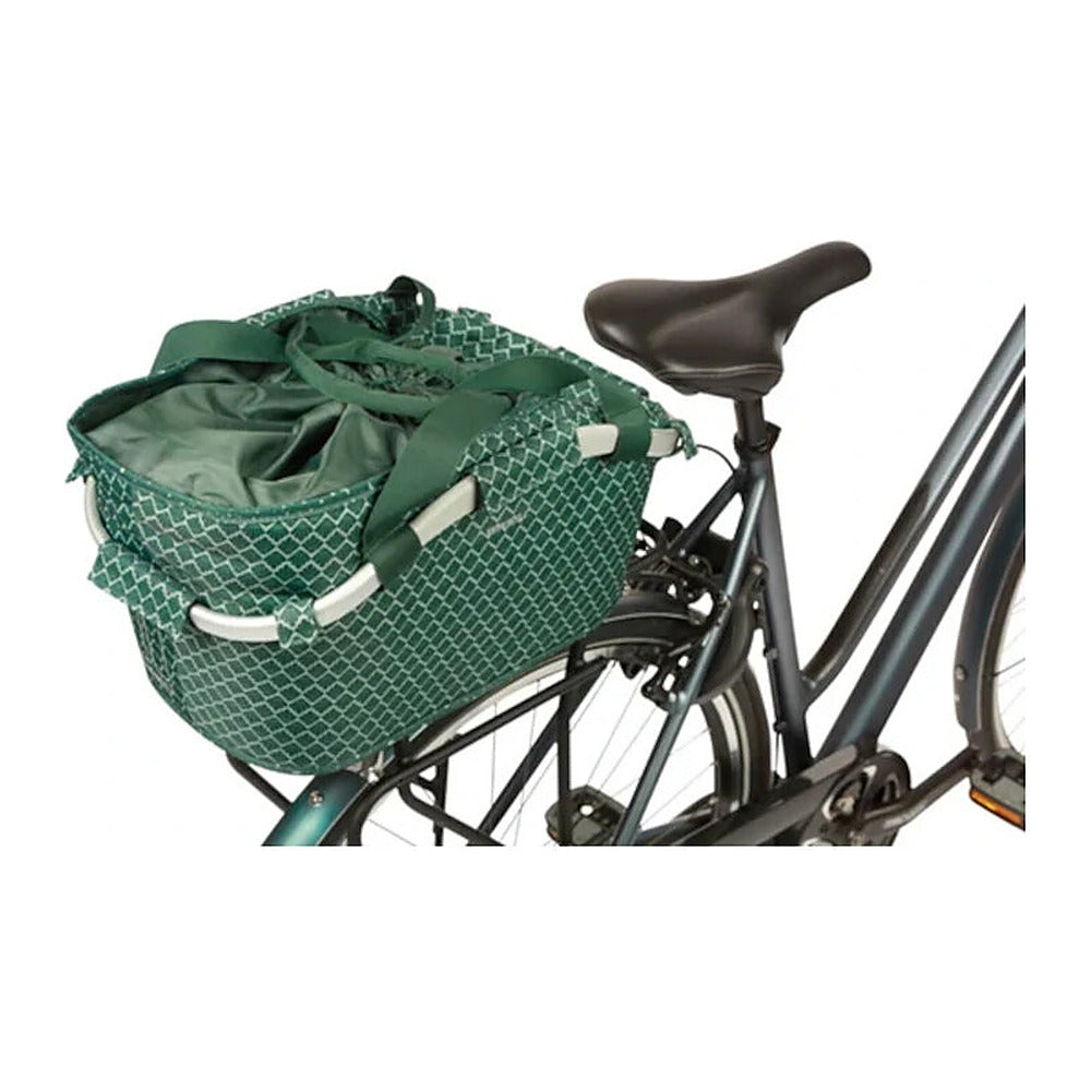 Panier arrière vélo Basil Flair Carry All MIK 22 L coloris Vert – panier charge sur un velo de ville