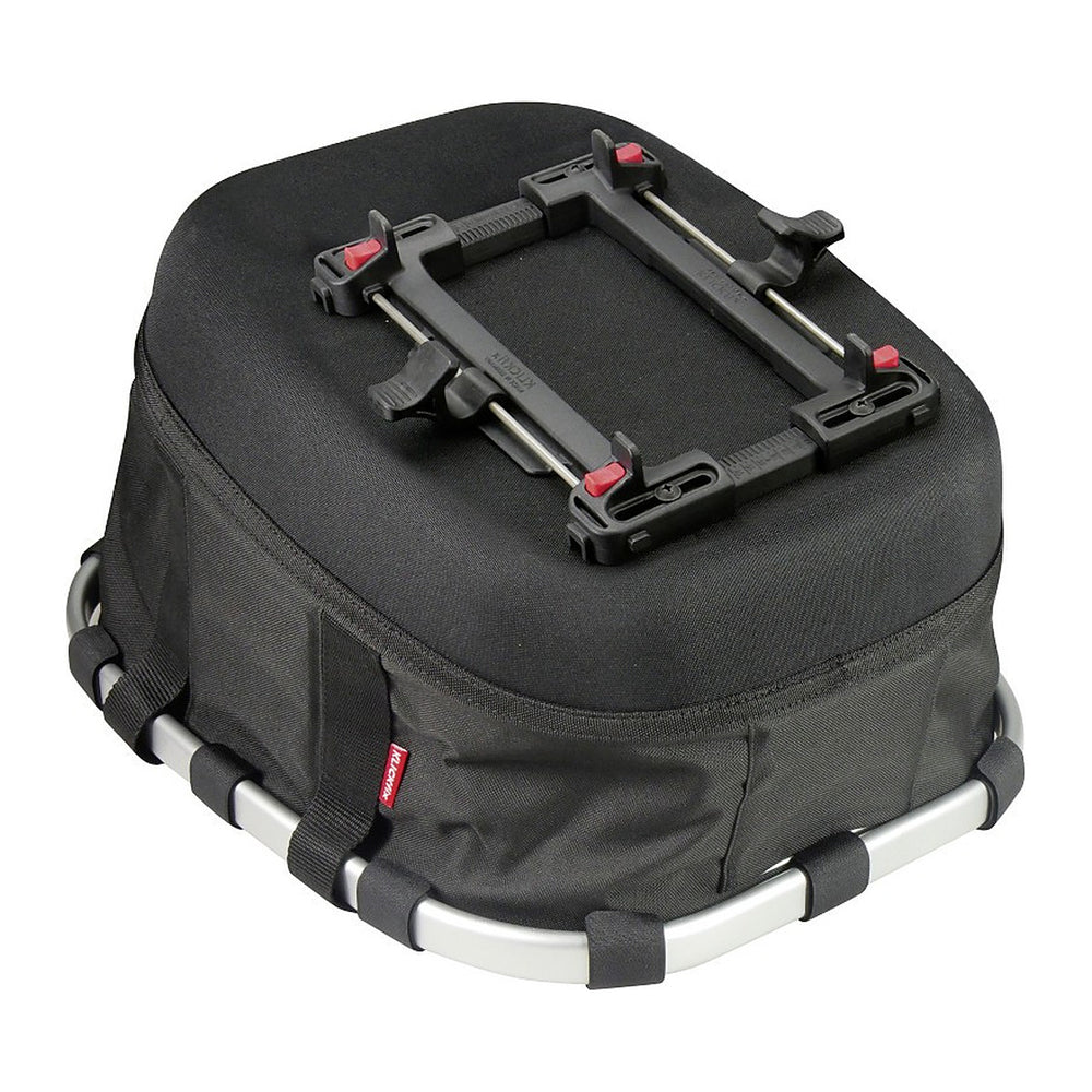 Panier arrière vélo KlickFix Reisenthel Bikebasket GT 21 L – Noir, UniKlip 2 – la base thermoformee et les anses