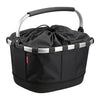 Panier arrière vélo KlickFix Reisenthel Carrybag GT 24 L – Noir, UniKlip 2 – le panier Carrybag GT noir et sa poignee rembourree