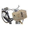 Panier avant vélo Basil Dax L rotin avec couvercle coloris Gris – vue rapprochee sur la fourche