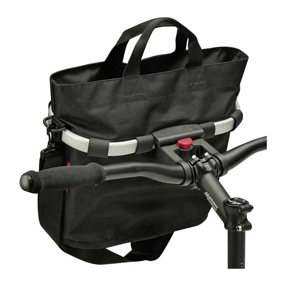 Panier avant vélo KlickFix Reisenthel Bikebasket Oval S 12 L – Noir – le panier monte sur le cintre