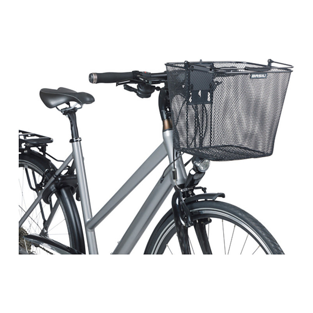 Panier vélo Basil - Bilbao avec support guidon KF coloris Default Title – monte sur le guidon d un velo de ville