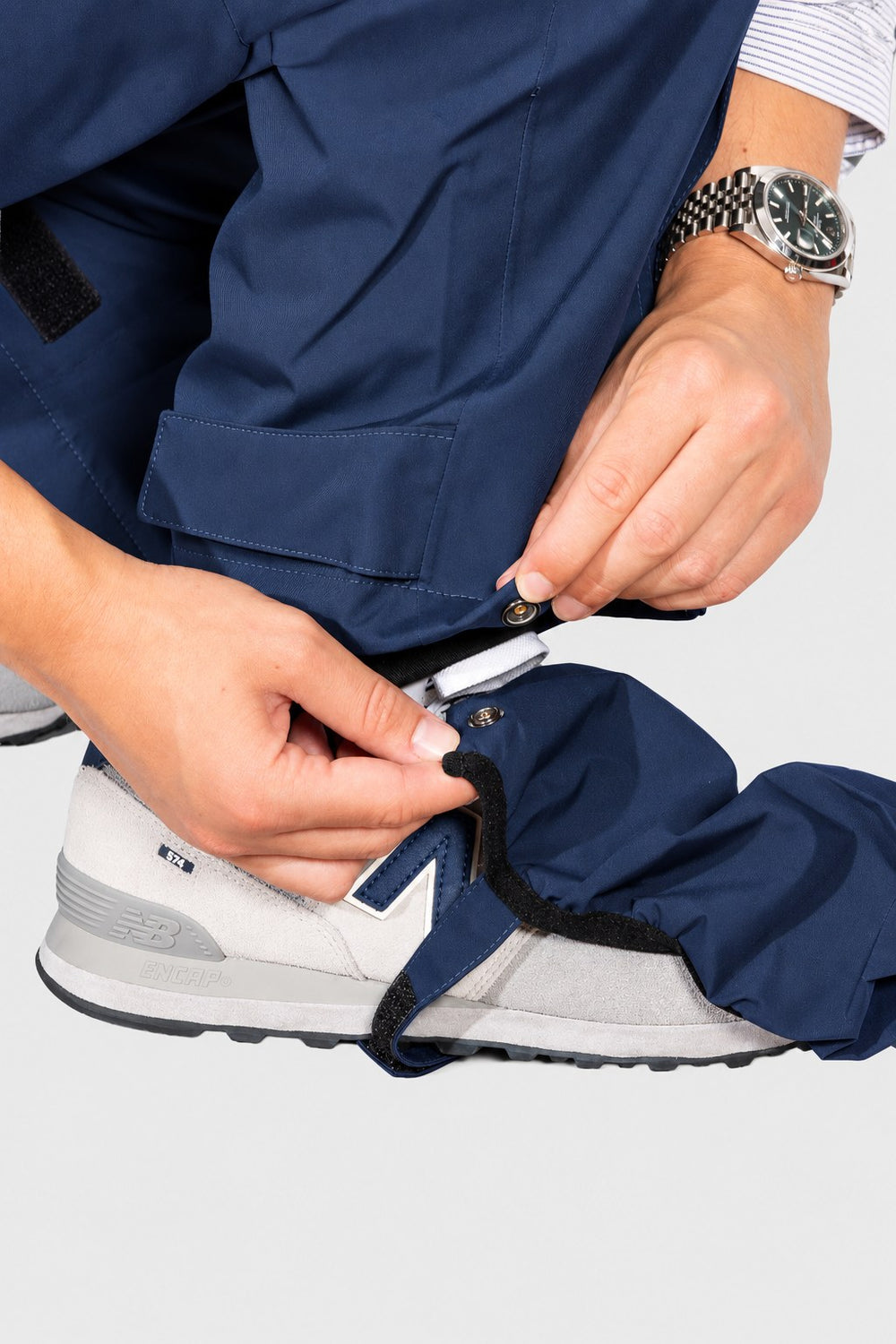 Pantalon de pluie Hello Rain Storm 20K Dark Blue, fixation du couvre-chaussure Click