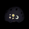 Planche mini stickers réfléchissants Stick me Baby : Univers, casque de nuit, stickers éclairés par une lampe