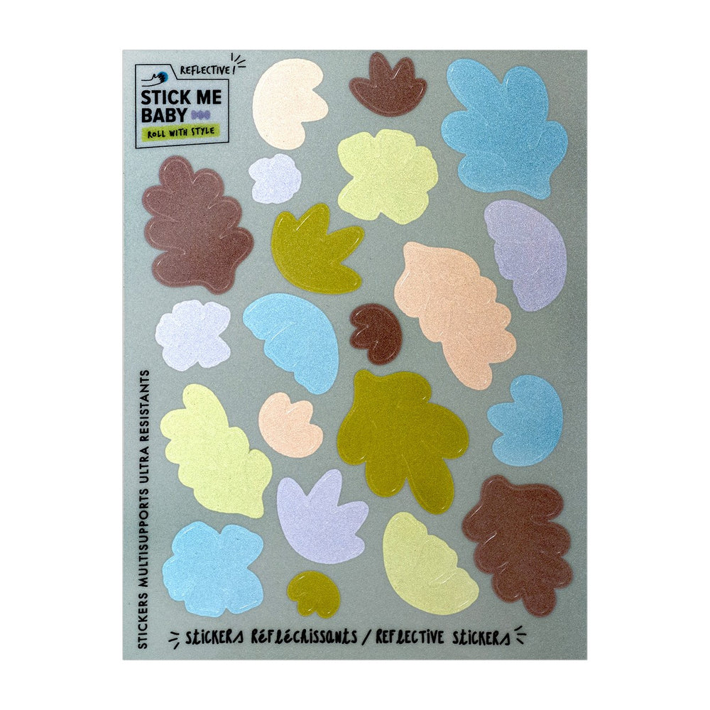 Planche de stickers réfléchissants Stick me Baby : Organique, effet réfléchissant au flash
