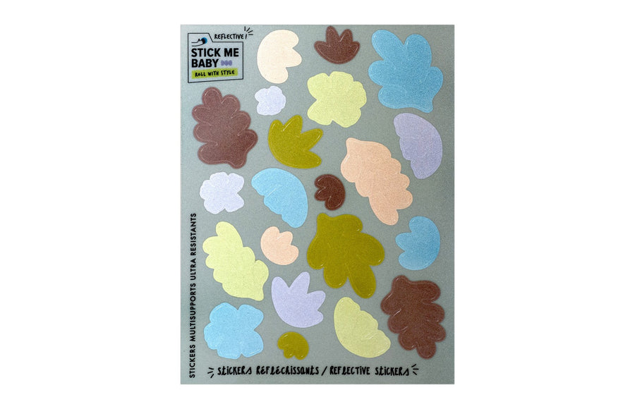 Planche de stickers réfléchissants Stick me Baby : Organique, effet réfléchissant au flash