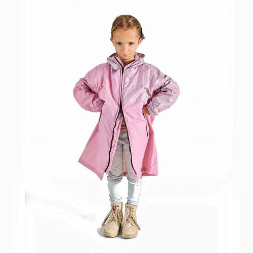 Poncho de pluie vélo zippé enfant Urban Circus Francigena Rose motif guépard photo 1
