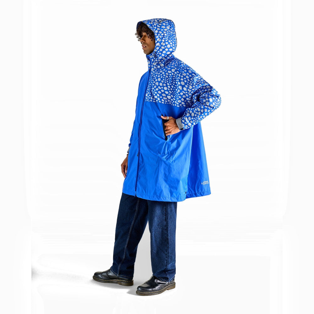 Poncho de pluie vélo zippé Urban Circus Francigena Bleu motif guépard photo 1