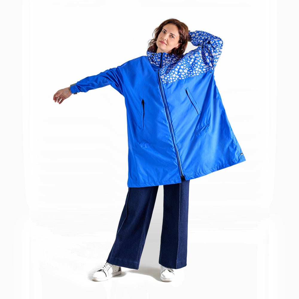 Poncho de pluie vélo zippé Urban Circus Francigena Bleu motif guépard photo 2
