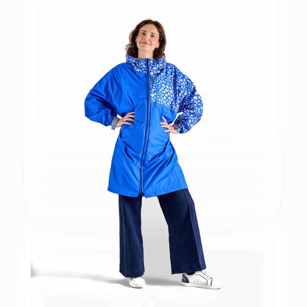Poncho de pluie vélo zippé Urban Circus Francigena Bleu motif guépard photo 3