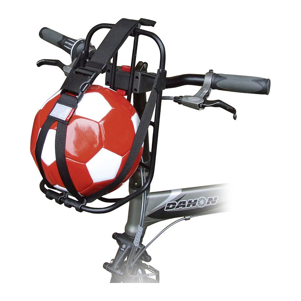 Porte-bagages vélo KlickFix Vario Rack, Rackpacker et Freerack – Vario Rack avant, sur support de guidon – un casque transporte sur le porte-bagages