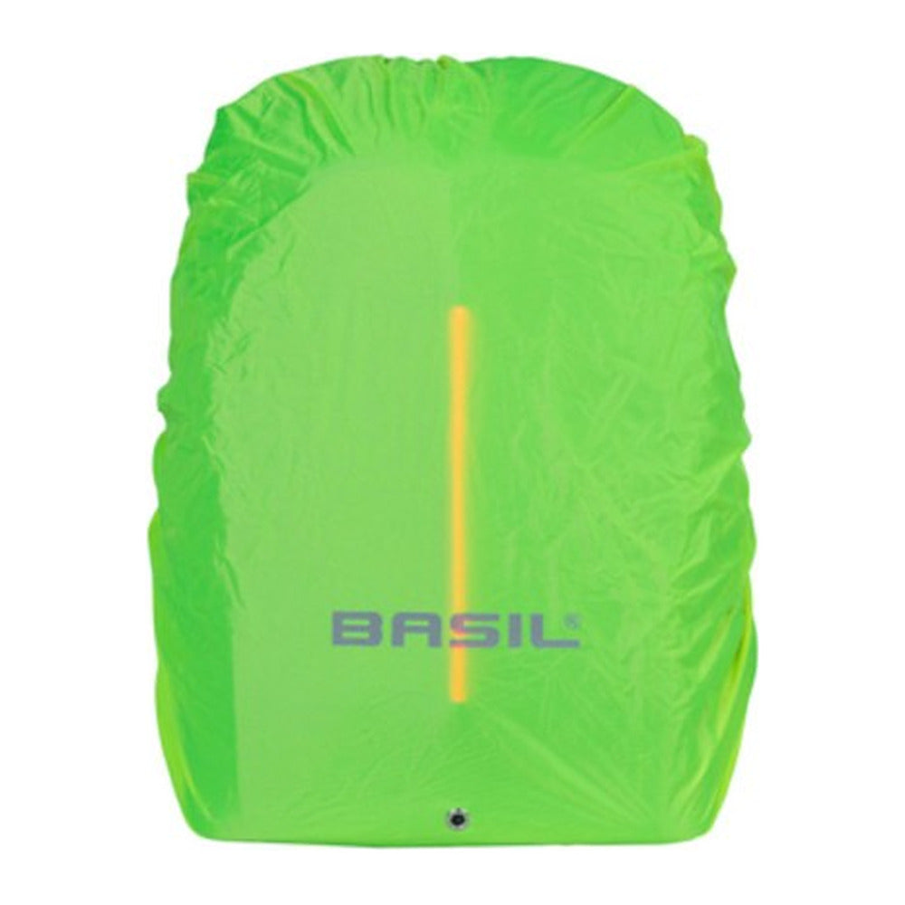 Sac à dos vélo Basil B-Safe Nordlicht 18 L coloris Noir Graphite – housse de pluie fluo fournie