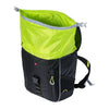 Sac à dos vélo Basil Miles Daypack Nordlicht 17 L coloris Black Lime – fermeture roll-top deroulee