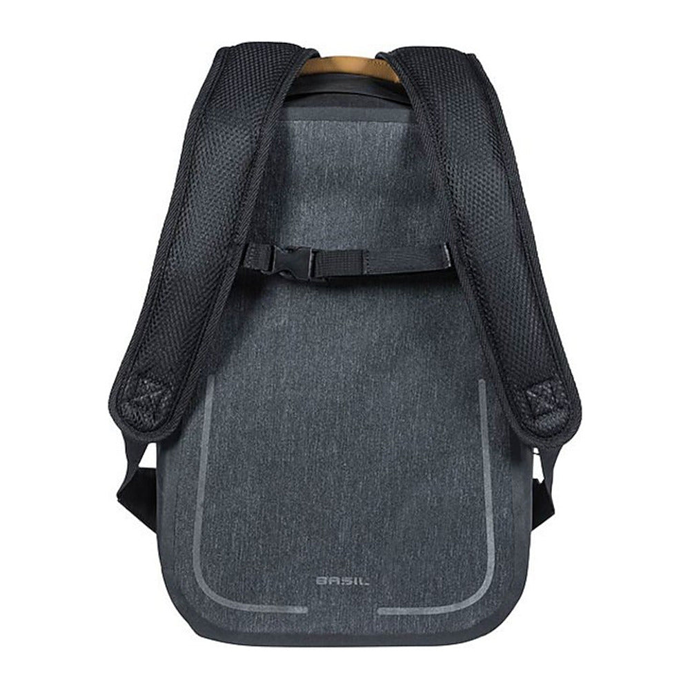 Sac à dos vélo Basil Urban Dry Hook-On 18 L coloris Charcoal – dos et bretelles rembourres