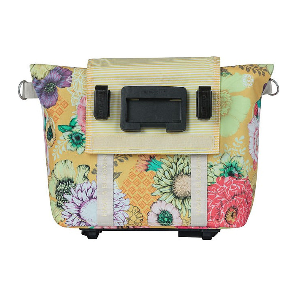 Sac à main vélo Basil Bloom Field MIK 11 L coloris Jaune – plaques MIK et KlickFix a l arriere
