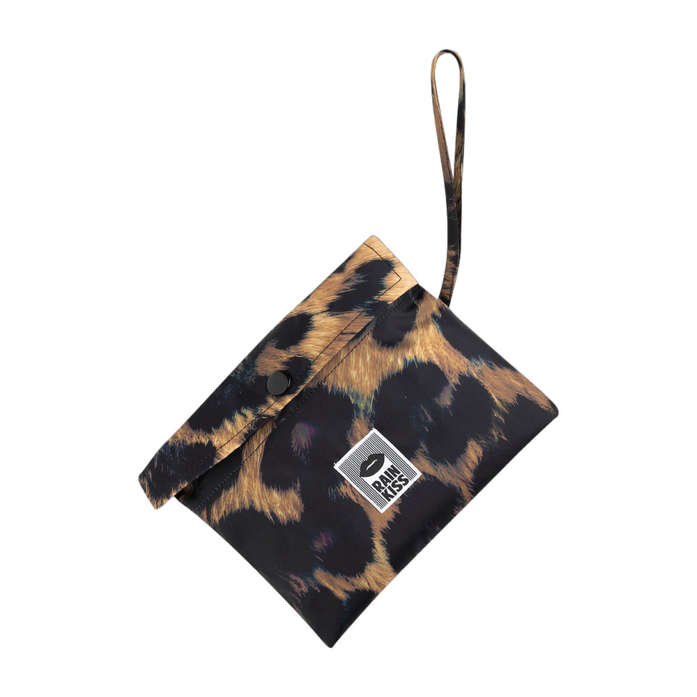 Sac bandoulière Rainkiss Sling Bag Dark Leopard, pochette pliée avec dragonne