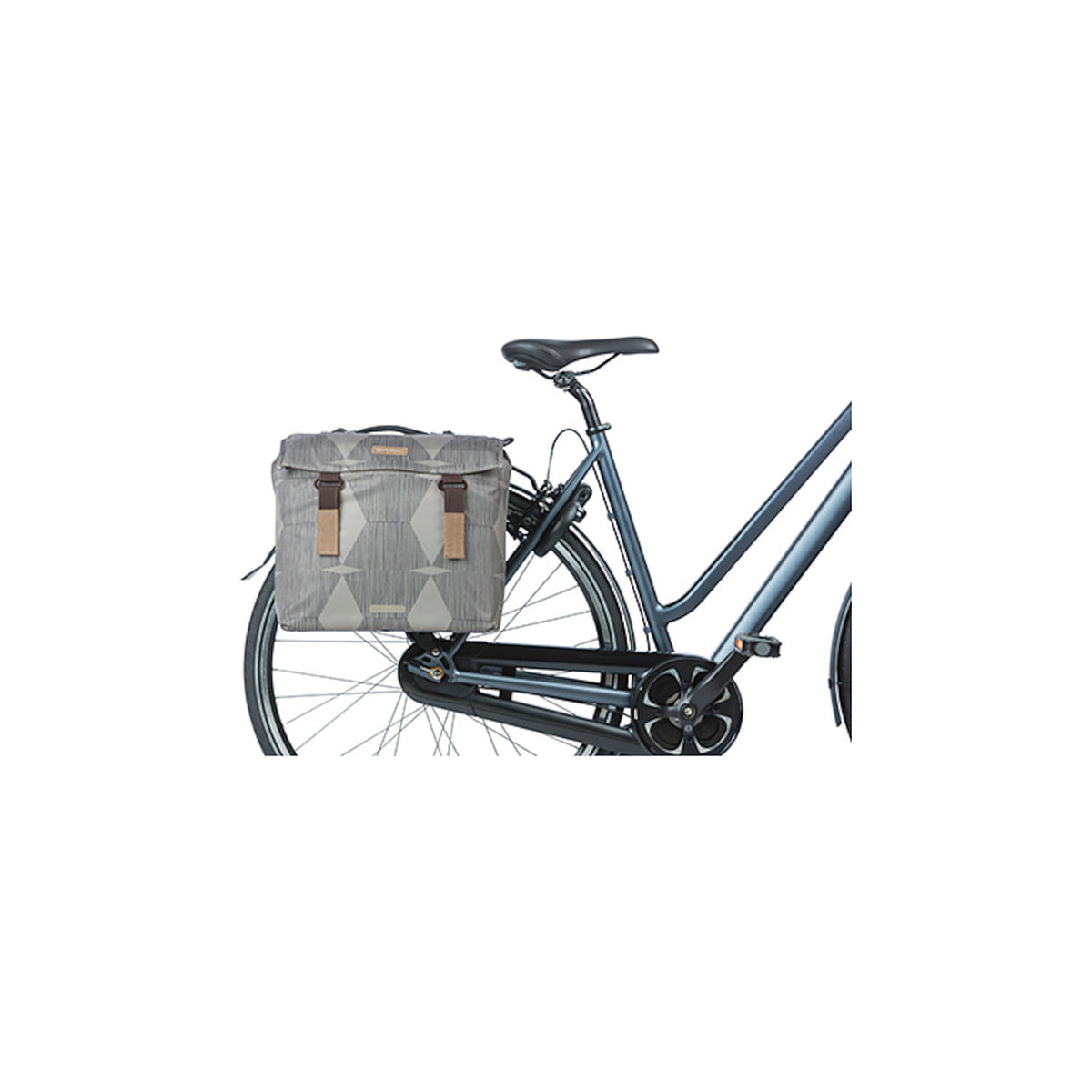 Sacoche double Basil Elegance MIK montee sur un velo