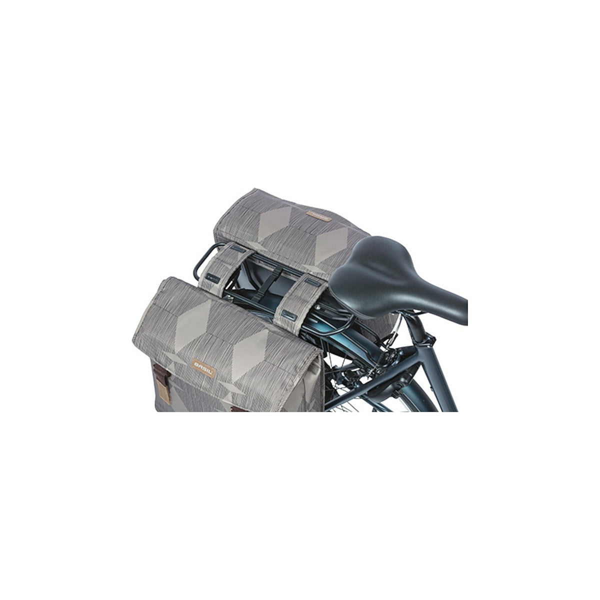 Sacoche double Basil Elegance montee sur un velo