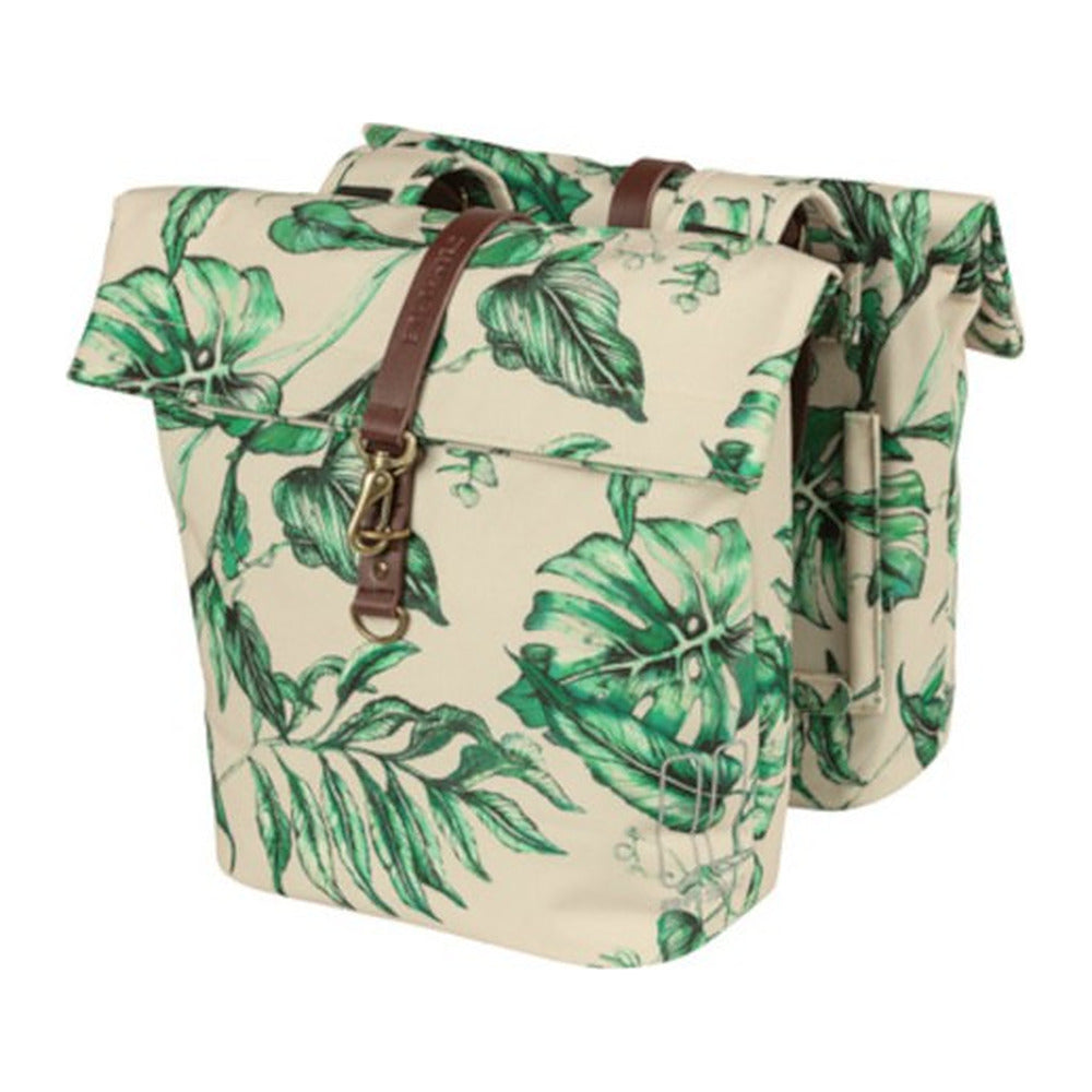 Sacoche double vélo Basil Ever-Green 32 L coloris Sable – la paire montee