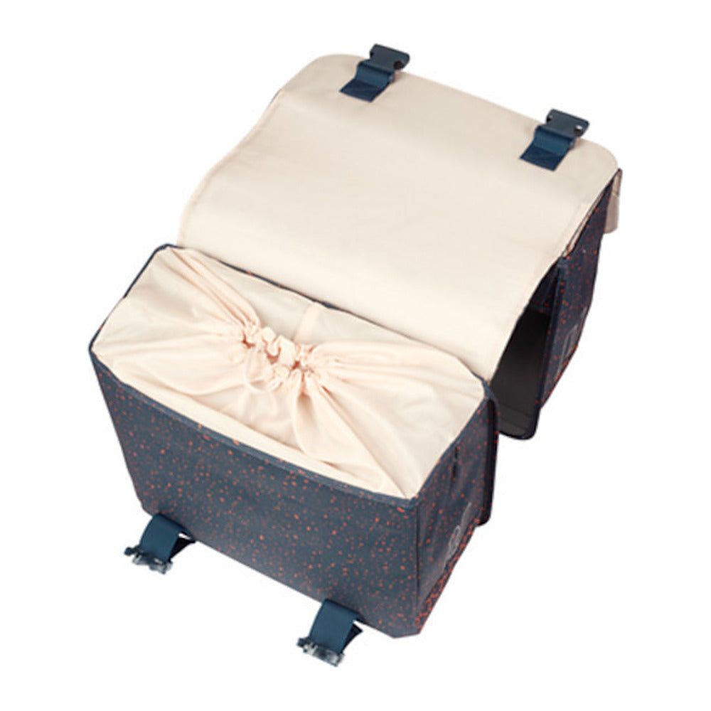 Sacoche double vélo Basil Flair Universal Bridge 35 L coloris Navy – interieur et doublure renforcee