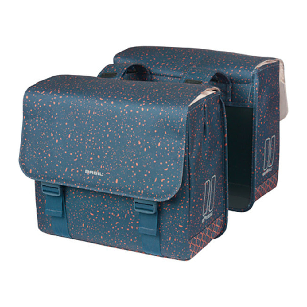 Sacoche double vélo Basil Flair Universal Bridge 35 L coloris Navy – la paire montee