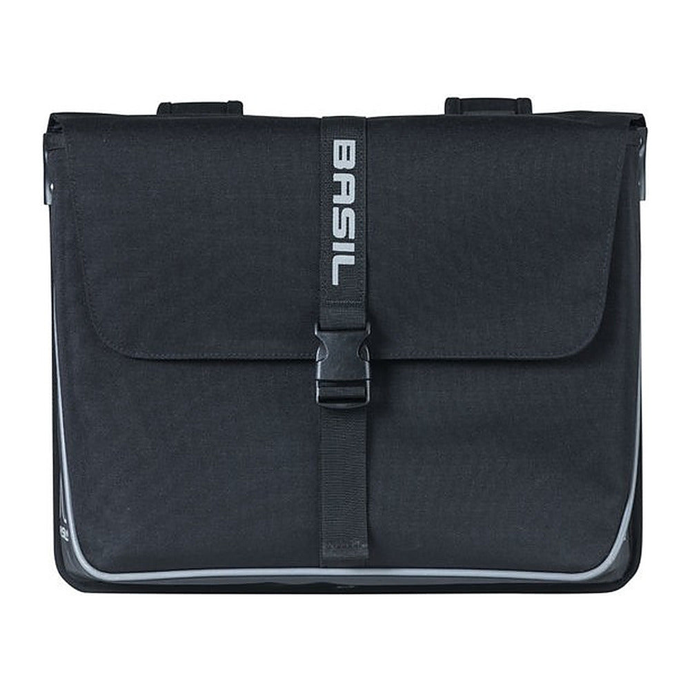 Sacoche double vélo Basil Forte Universal Bridge 35 L coloris Noir – une sacoche vue de face